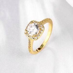 Smile More,  New, 18k Gold Micro Ring Insert with CZ, Size 8 Ring